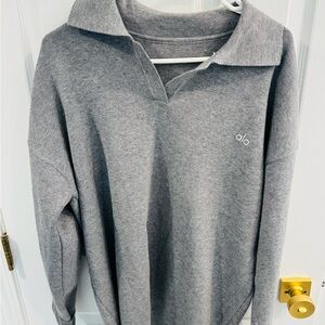 ALO Yoga Gray Collared Top